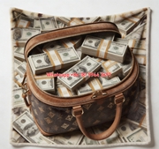 Luxury Cash Print LV Flannel Throw Blanket 255